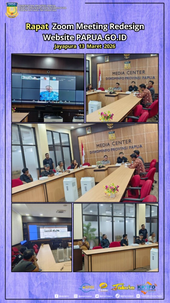 Rapat  Zoom Meeting Redesign Website PAPUA.GO.ID