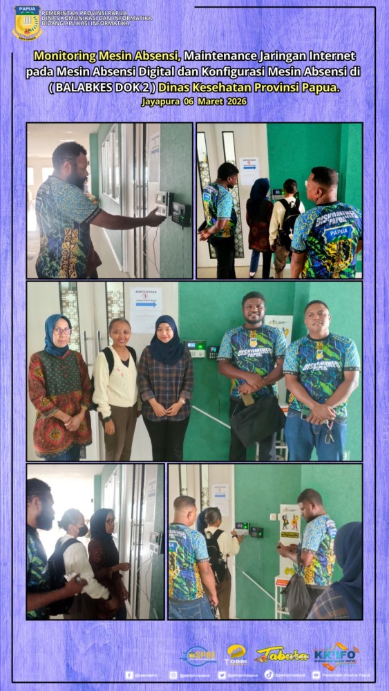 Monitoring Mesin Absensi, Maintenance Jaringan Internet pada Mesin Absensi Digital dan Konfigurasi Mesin Absensi di  ( BALABKES DOK 2 ) Dinas Kesehata